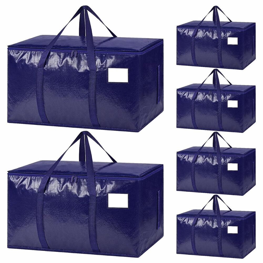 Heavy-Duty Storage Bags 6 Pack Waterproof Totes